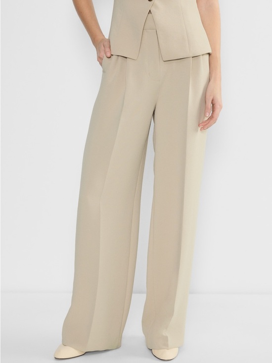 Aritzia Pants - Aritzia Wide-Leg Trousers in Marcona Beige